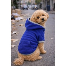 Hepsipatili Lacivert Basic Kalın Polar Köpek Ceketi (10-14 Kg'ya Uygun)