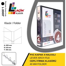 Laçin Firma Klasörü A4 4 Halkalı 4 cm Siyah