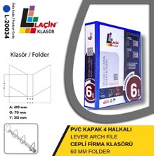 Laçin Firma Klasörü A4 4 Halkalı 6 cm Mavi