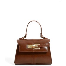 Zynp Kadın Suni Deri Gold Tokalı Rugan El Çantası