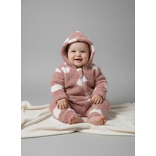 Bebek Peluş Welsoft Bulut Baskılı Kapşonlu Tulum