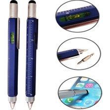 Erseyy Cetvelli Tornavidali Su Terazili Dokunmatik Mimar Mavi Kalem