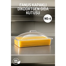 Nandy Home Şeffaf Fanus Kapaklı Dikdörtgen Gıda Kutusu No:4 Beyaz Renkli Çok Amaçlı Kullanım