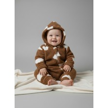 Bebek Peluş Welsoft Bulut Baskılı Kapşonlu Tulum