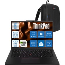 Lenovo Thinkpad P14S Gen4 Intel Core Ultra 7 255H 64GB 2tb SSD 6GB/RTXPRO500 Blackwell 14" Wuxga IPS 400NITS 60Hz Wi-Fi7 Windows 11 Pro Taşınabilir Iş Istasyonu 21QT0009TXP23 + Zettaçanta