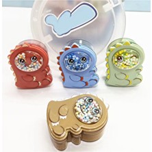 Nasadan Çift Hazneli Dinozor Kalemtıraş – Çocuklar Için Sevimli Masaüstü Kalemtraş Kalem Açacağı (Tekli)