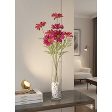 Yasima 4 Kafalı 75 cm Kırmızı Papatya Ev Dekorasyon ve Vazo Süsü