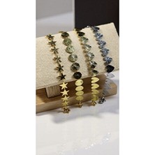 Kokoş Bileklik Çelik Yuvarlak Detay Gold