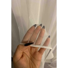 Ta-Ha Perde ve Halı Pilesiz Sade Desensiz Petek Zemin Tül Perde, Kırışmayan Etekleri Kurşunlu Tül Perde