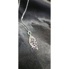 Jane Silver 925 Ayar Gümüş Renkli Zirkon Taşlı Kolye