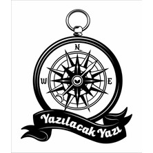 Sticker Dizayn Kişiye Özel Pusula Sticker - Araba Oto Motosiklet Karavan Cam Sticker - 00083