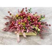 Sedosh Home Vision Pudra Pembe Papatya Aranjmanı Krem Kutuda – Sade ve Zarif Dekoratif Çiçek Tasarımı