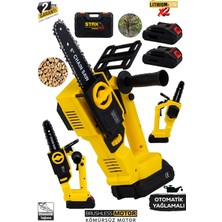 Staxx Power Kömürsüz Motor STK4021 Çelik Şanzıman 40VF Otomatik Yağlamalı X2 Çift Akü Dal Budama Testeresi