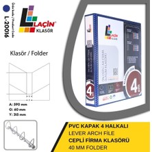 Laçin Firma Klasörü A4 4 Halkalı 4 cm Mavi