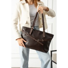 Valu Accessorize Bianco Kadın Mat Deri Kemer Detaylı Omuz Çantası