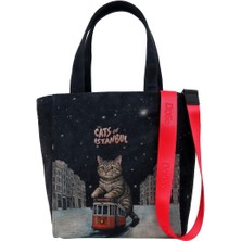 Dogo Kadın Vegan Siyah Large Tote Bag - Paws On Taksim Tasarım