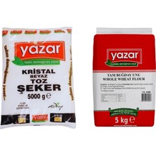 Yazar Kristal Toz Şeker 5 kg + Tam Buğday Unu 5 kg