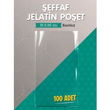 Tuğset Etiket Bantsız Şeffaf Poşet (13X30CM)   100 Adet Parlak Jelatin Paket Hediye Poşeti -T1556