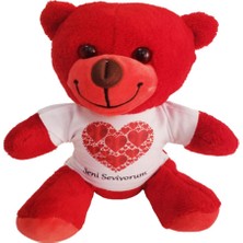Erseyy Kalpli Seni Seviyorum Tişörtlü Kırmızı Ayıcık Peluş Ayı