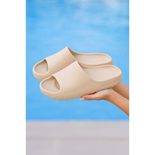 Evojean Eva Kadın Terlik Günlük Bej Plaj Balkon Bahçe Havuz Kullanımı İçin Su Geçirmez