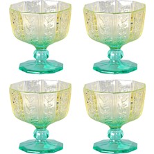 LuckyArt Mira Lucky Art 4lu Cam Ayaklı Kase Seti