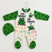 Minitex Penye Pamuklu Şapkalı 2 Parça Bebe Tulum