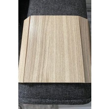 Homea Koyu Kahve Koltuk Tepsisi Yan Sehpa | Ahşap Kol Dayama Sehpası | Pratik ve Şık Tasarım