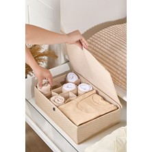 Serstil 12+1 Bölmeli Kapaklı Katlanabilir Çekmece ve Dolap Düzenleyici – Çorap Iç Giyim Saklama Kutusu