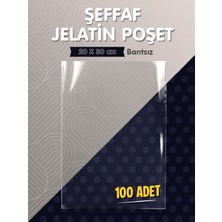 Bantsız Şeffaf Poşet (20X30CM)   100 Adet Parlak Jelatin Paket Hediye Poşeti -T1557