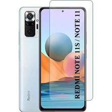 Elixem Xiaomi Note 11S Note 11 Uyumlu 9H Düz Şeffaf Ekran Koruyucu Temperli Cam
