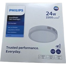 Philips Smartbright Sıvaüstü Tavan Lamba 24W 3000K  Sarı Işık 2200 Lümen 29,5 cm Çapında Plastik Gövde
