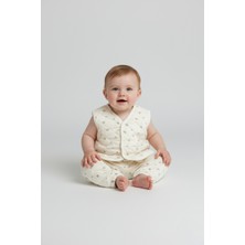 Logo Aksesuar Bebek Pamuklu Nakış Işlemeli Renkli Kapitone Yelekli Ikili Takım