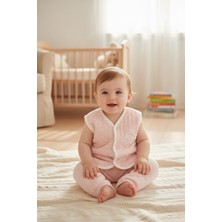 Logo Aksesuar Bebek Pamuklu Nakış Işlemeli Renkli Kapitone Yelekli Ikili Takım