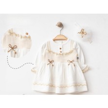 Kız Bebek Bandanalı Fiyonk Süslemeli Elbise