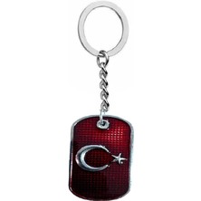 Herşey Nota Ay Yıldız Tasarımlı Metal Künye Unisex Anahtarlık