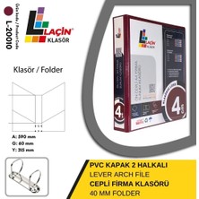 Laçin Firma Klasörü A4 2 Halkalı 3 cm Bordo