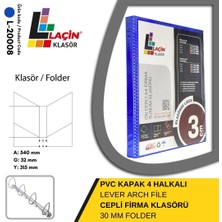 Laçin Firma Klasörü A4 4 Halkalı 3 cm Mavi