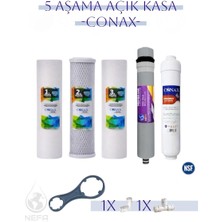 Conax Tüm Açık Kasalar İçin 5 Aşamalı Filtre Takımı, 80 GPD Membranlı, Anahtar Hediyeli