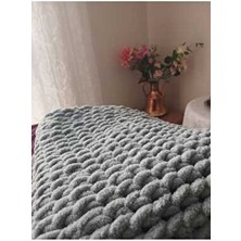 Alize Puffy Battaniye Gri Renk 1 - 2 kg Ağırlık Yumuşak Doku ile Konforlu Kullanım