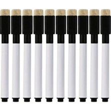  beyaz tahta kalemi mini 10'lu silgili - mıknatıslı - siyah