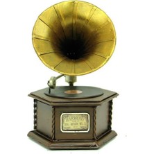 Erseyy Dekoratif Metal Gramofon Kutu Obje Vintage Hediyelik