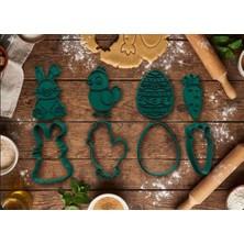 Ekol 3D 4'lü Kurabiye Kalıbı Hayvan Temalı Tavşan-Havuç-Tavuk-Paskalya Yumurtası