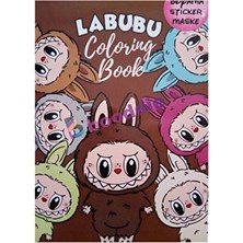  labubu boyama kitabı  stickerlı arka kapak kesilerek maskeli boyanacak sayısı 16