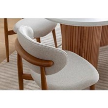 öztürk Bohem Sandalye Ağaç Sandalye Mutfak Sandalyesi Pati Dostu Leke Tutmayan Kumaş(Pufy)