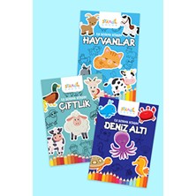 Staau Çocuk İlk Boyama Kitabım Eğlenceli Boyama Seti 6 Hayvanlar Çiftlik Deniz Altı