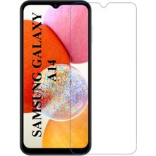 Elixem Samsung A14 4G Uyumlu 9H Düz Şeffaf Ekran Koruyucu Temperli Cam