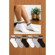 Esinti 6 Çift Erkek Kadın Bilek Boy Yazlık Patik Çorap – Pamuklu, Çizgili Desenli, Ince Çorap Seti