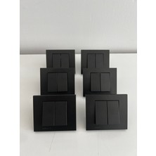 Ovivo Komütatör 6'lı Çerçeve Dahil Renk Metalik Siyah