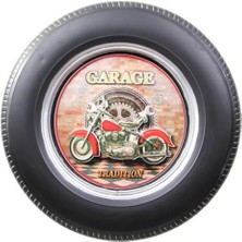 Erseyy Dekoratif Araba Tekerleği Motortemalı LED Işıklı Duvar Panosu