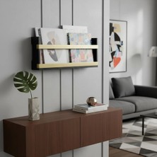 Merzana Modern Duvar Tipi Dergilik & Kitaplık – Şık Metal Detaylı Minimal Tasarım